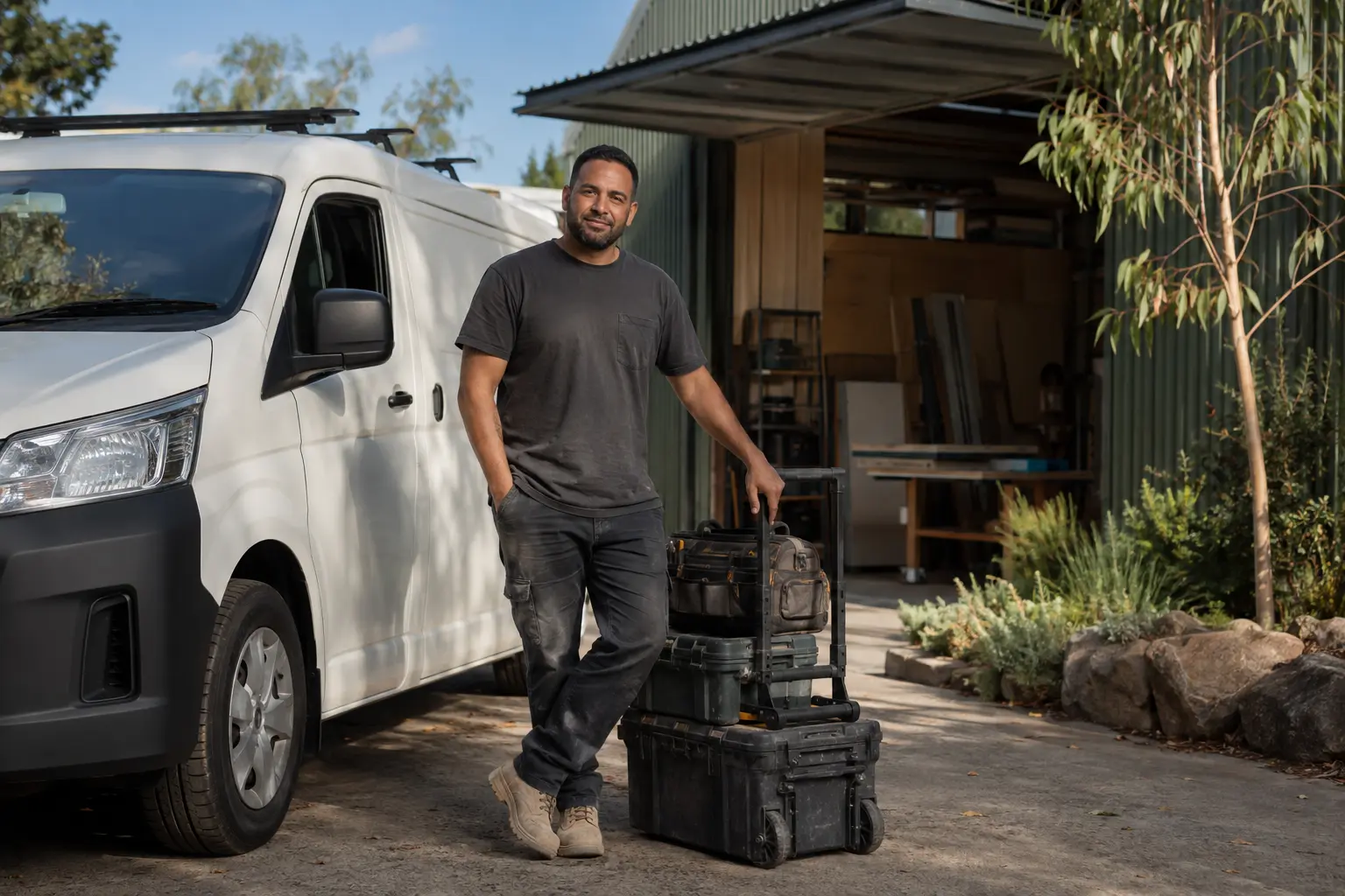 Australian business owner with a work vehicle and income-producing equipment
